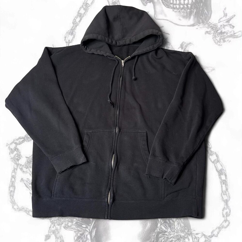 Men's Black and Navy Hoodie